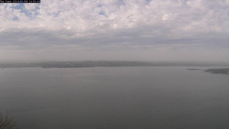 Lake Travis webcam, January 8, 2016 11:00 AM CT