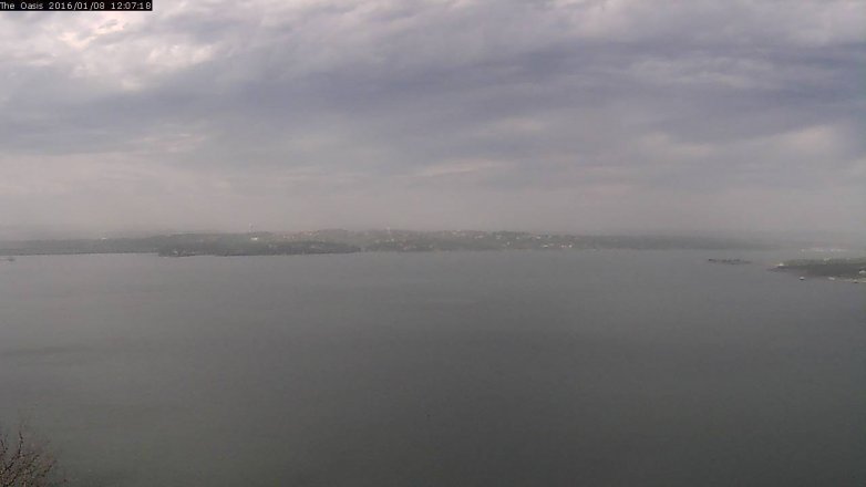 Lake Travis webcam, January 8, 2016 11:15 AM CT