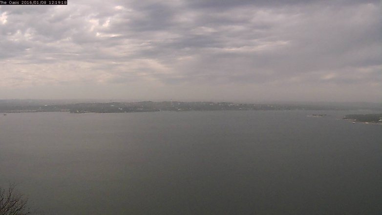 Lake Travis webcam, January 8, 2016 11:25 AM CT