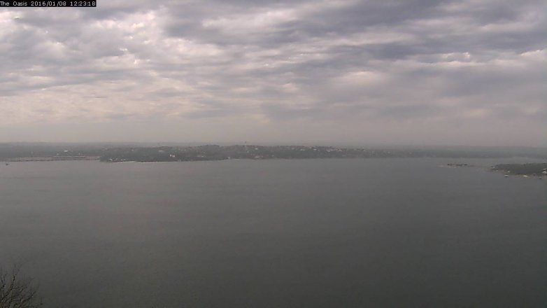 Lake Travis webcam, January 8, 2016 11:30 AM CT