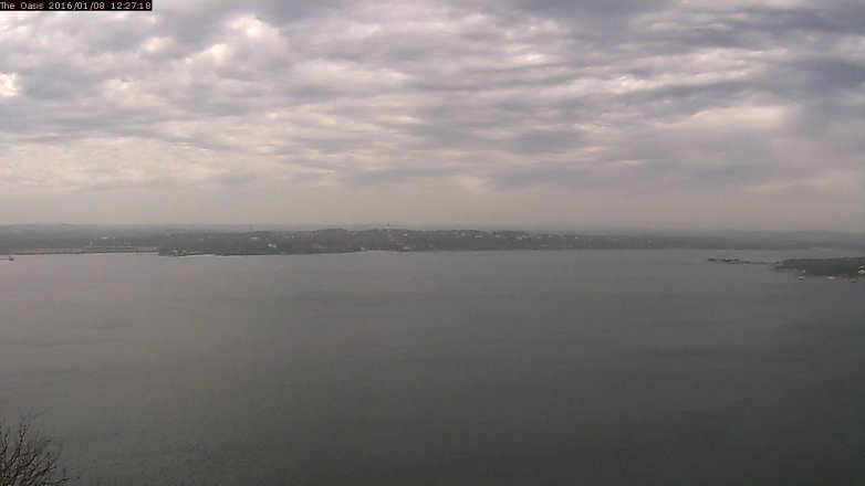 Lake Travis webcam, January 8, 2016 11:35 AM CT