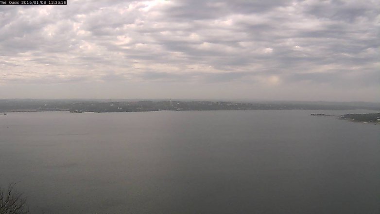 Lake Travis webcam, January 8, 2016 11:40 AM CT