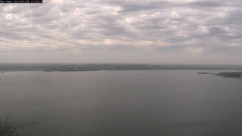 Lake Travis webcam, January 8, 2016 11:45 AM CT