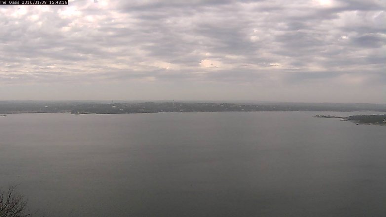Lake Travis webcam, January 8, 2016 11:50 AM CT