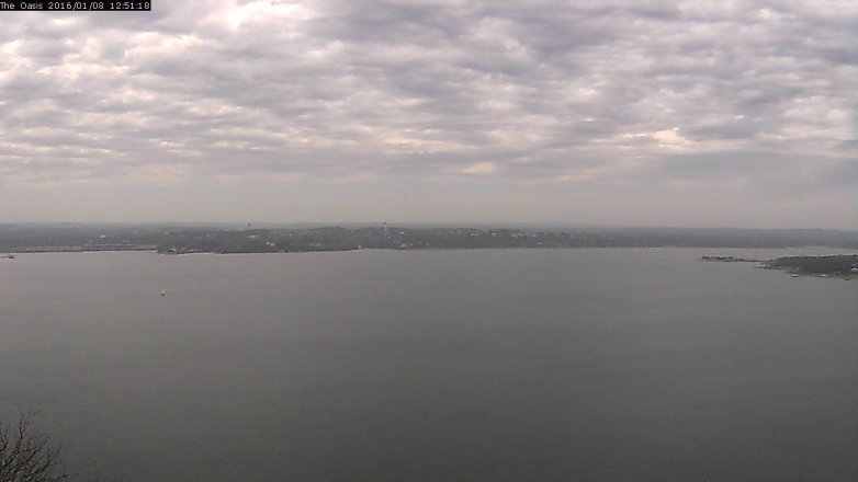 Lake Travis webcam, January 8, 2016 11:55 AM CT