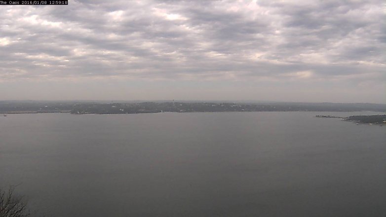 Lake Travis webcam, January 8, 2016 12:05 PM CT