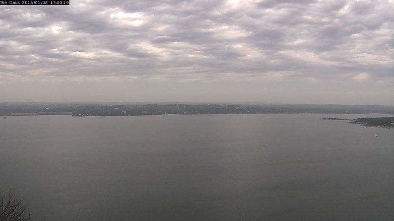 Lake Travis webcam, January 8, 2016 12:10 PM CT