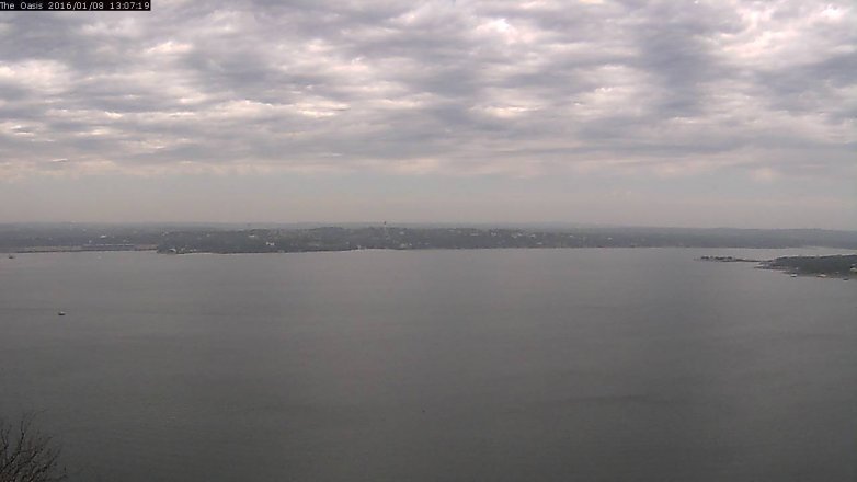 Lake Travis webcam, January 8, 2016 12:15 PM CT