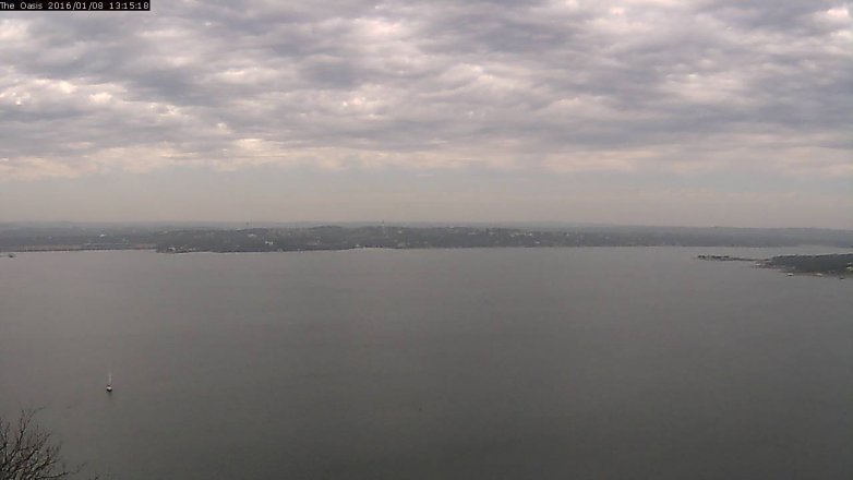 Lake Travis webcam, January 8, 2016 12:20 PM CT