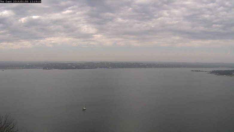 Lake Travis webcam, January 8, 2016 12:25 PM CT