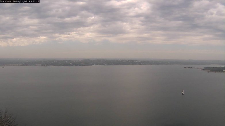 Lake Travis webcam, January 8, 2016 12:30 PM CT