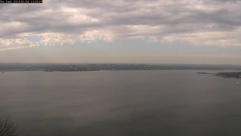 Lake Travis webcam, January 8, 2016 12:40 PM CT