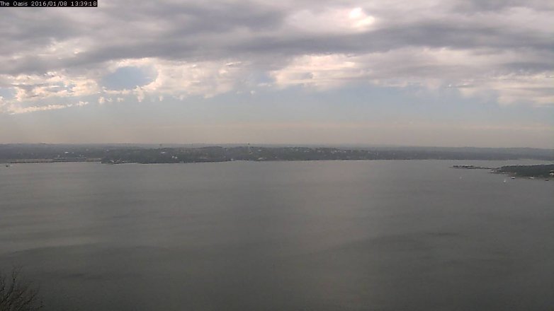 Lake Travis webcam, January 8, 2016 12:45 PM CT