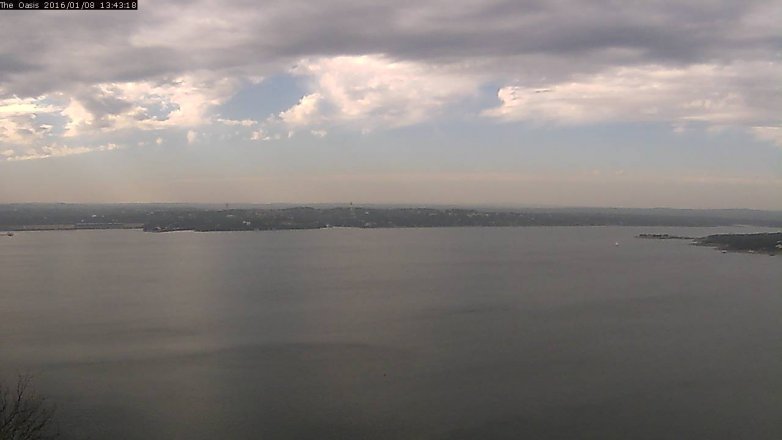 Lake Travis webcam, January 8, 2016 12:50 PM CT