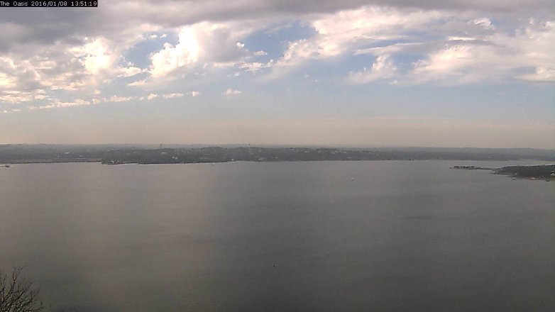 Lake Travis webcam, January 8, 2016 1:00 PM CT