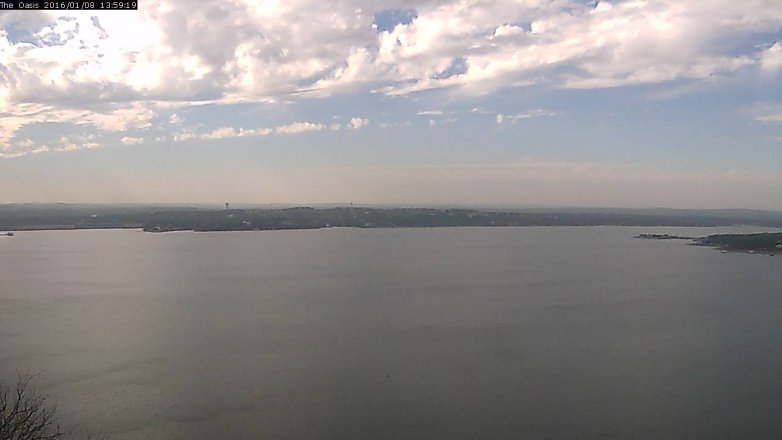 Lake Travis webcam, January 8, 2016 1:05 PM CT