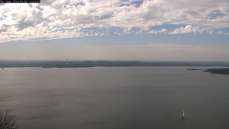 Lake Travis webcam, January 8, 2016 1:30 PM CT