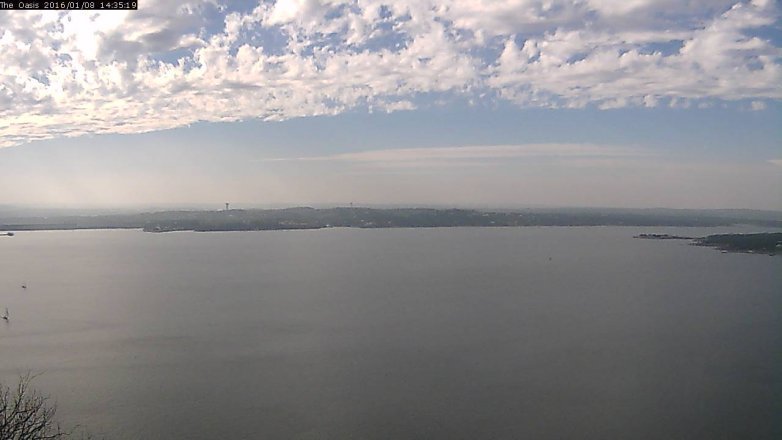 Lake Travis webcam, January 8, 2016 1:40 PM CT