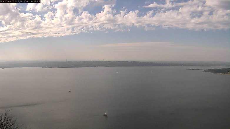 Lake Travis webcam, January 8, 2016 1:45 PM CT