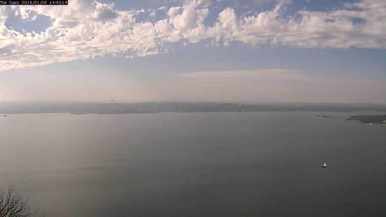 Lake Travis webcam, January 8, 2016 1:50 PM CT