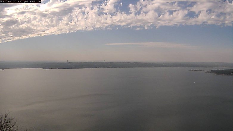 Lake Travis webcam, January 8, 2016 1:55 PM CT