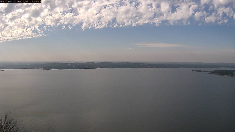 Lake Travis webcam, January 8, 2016 2:10 PM CT