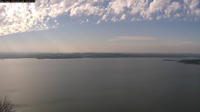 Lake Travis webcam, January 8, 2016 2:15 PM CT