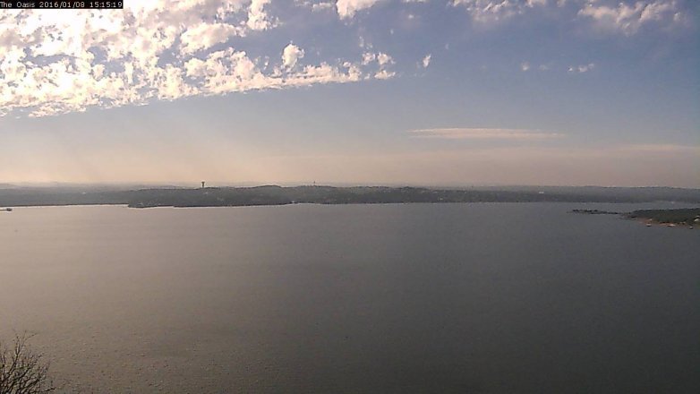 Lake Travis webcam, January 8, 2016 2:20 PM CT