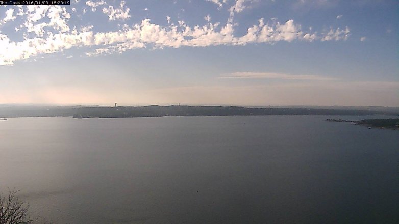 Lake Travis webcam, January 8, 2016 2:30 PM CT