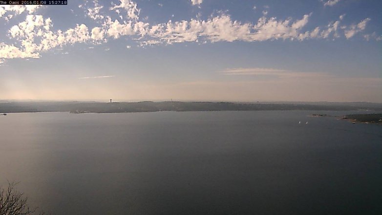 Lake Travis webcam, January 8, 2016 2:35 PM CT