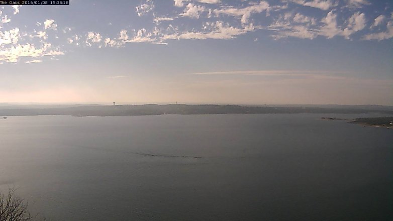 Lake Travis webcam, January 8, 2016 2:40 PM CT