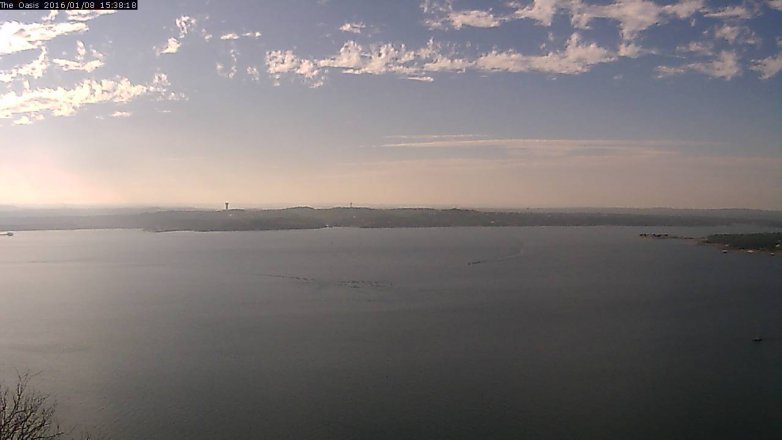 Lake Travis webcam, January 8, 2016 2:45 PM CT