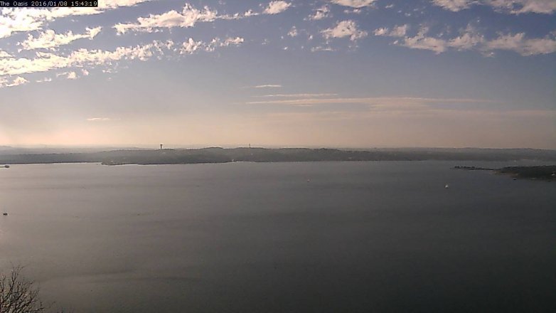 Lake Travis webcam, January 8, 2016 2:50 PM CT