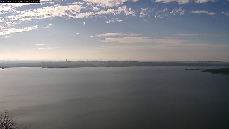 Lake Travis webcam, January 8, 2016 3:00 PM CT