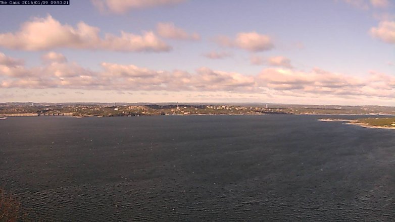 Lake Travis webcam, January 9, 2016 9:00 AM CT