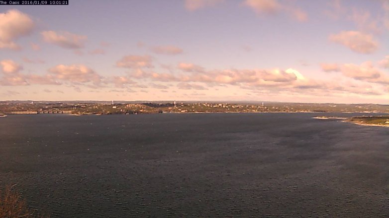 Lake Travis webcam, January 9, 2016 9:10 AM CT