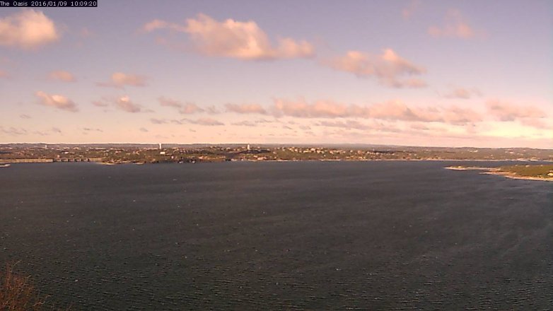 Lake Travis webcam, January 9, 2016 9:15 AM CT