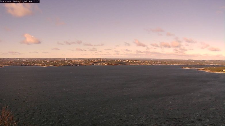 Lake Travis webcam, January 9, 2016 9:20 AM CT