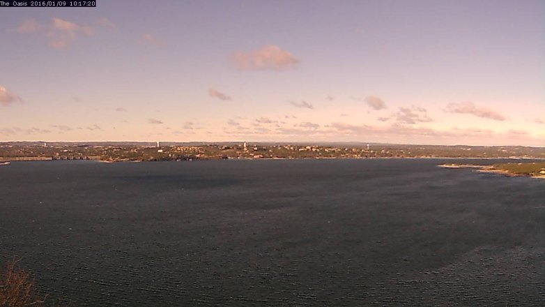Lake Travis webcam, January 9, 2016 9:25 AM CT