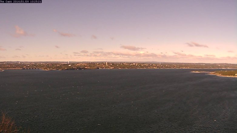Lake Travis webcam, January 9, 2016 9:30 AM CT