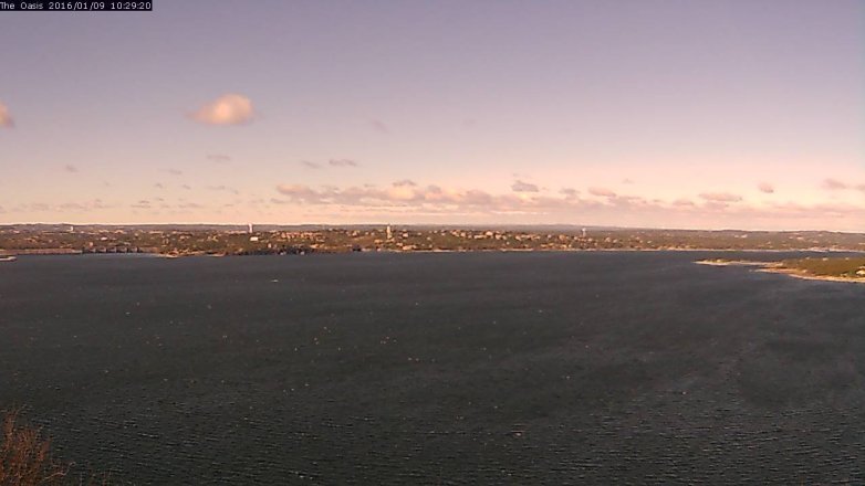 Lake Travis webcam, January 9, 2016 9:35 AM CT