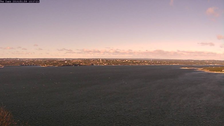Lake Travis webcam, January 9, 2016 9:45 AM CT