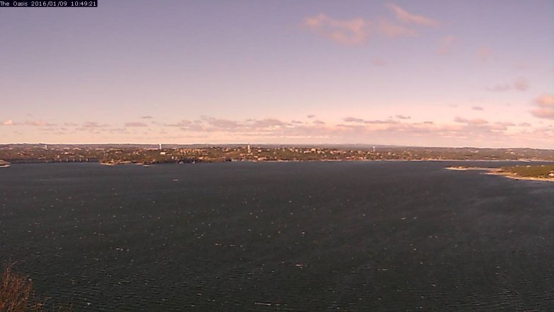 Lake Travis webcam, January 9, 2016 9:55 AM CT