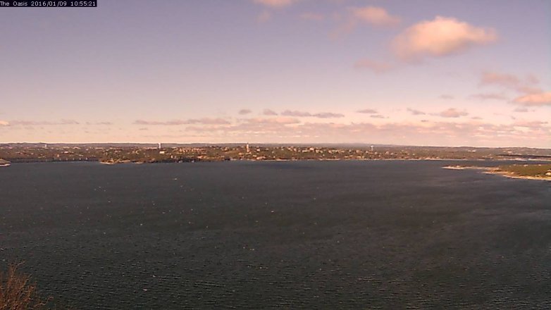 Lake Travis webcam, January 9, 2016 10:00 AM CT