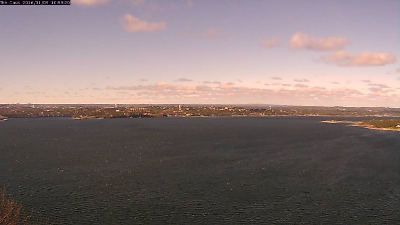 Lake Travis webcam, January 9, 2016 10:05 AM CT