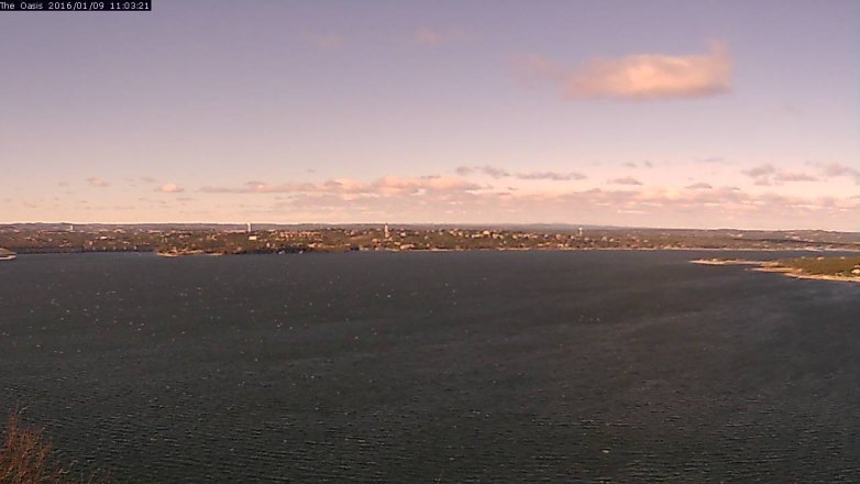 Lake Travis webcam, January 9, 2016 10:10 AM CT