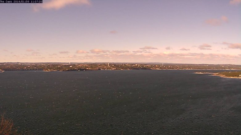 Lake Travis webcam, January 9, 2016 10:15 AM CT