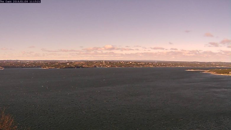 Lake Travis webcam, January 9, 2016 10:20 AM CT