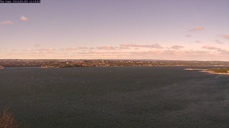 Lake Travis webcam, January 9, 2016 10:25 AM CT