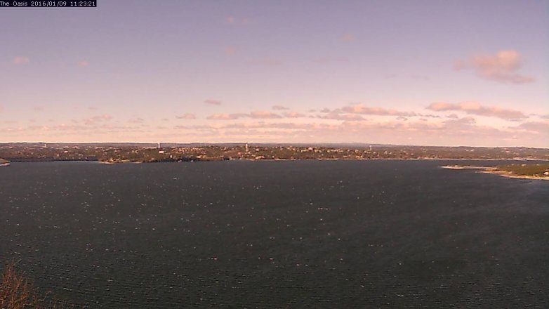 Lake Travis webcam, January 9, 2016 10:30 AM CT